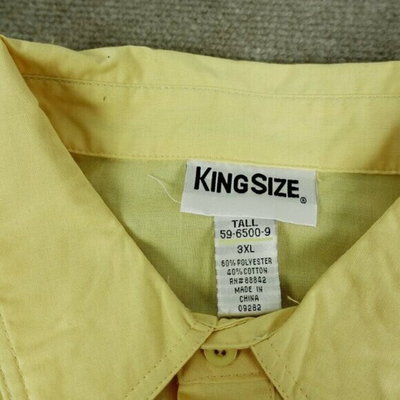 Kings Size  Men's Tall 3XL Short‎ Sleeve Polo Shirt  Yellow - Picture 3 of 5